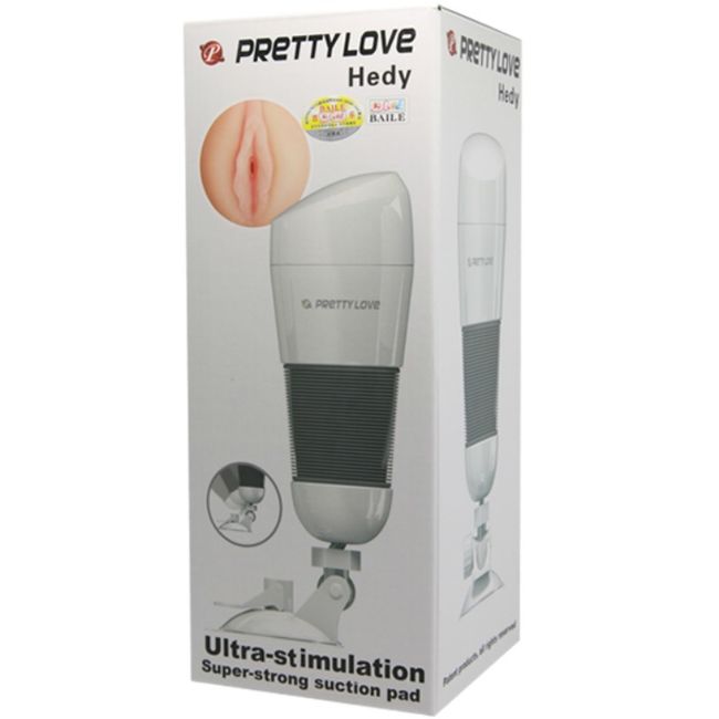 Close-up do Masturbador Masculino PRETTY LOVE Hedy com design de vagina realista e textura interna.