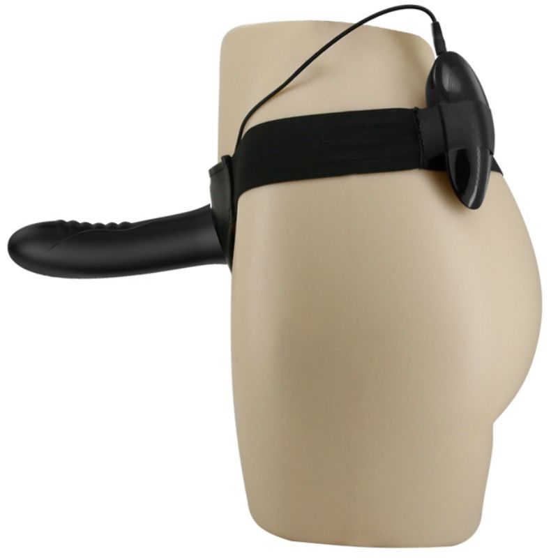 PRETTY LOVE Myron Strap-On com Vibração e Dildo Oco, mostrando detalhes e textura