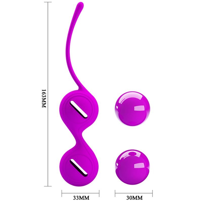 PRETTY LOVE Bolas Vaginais Kegel Lilac em silicone para fortalecimento pélvico e estimulação