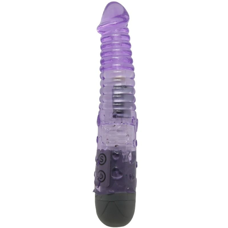 Vibrador BAILE Lilac Lover Multiorgasmático com eixo nodulado, destacando sua cor e design ergonómico.