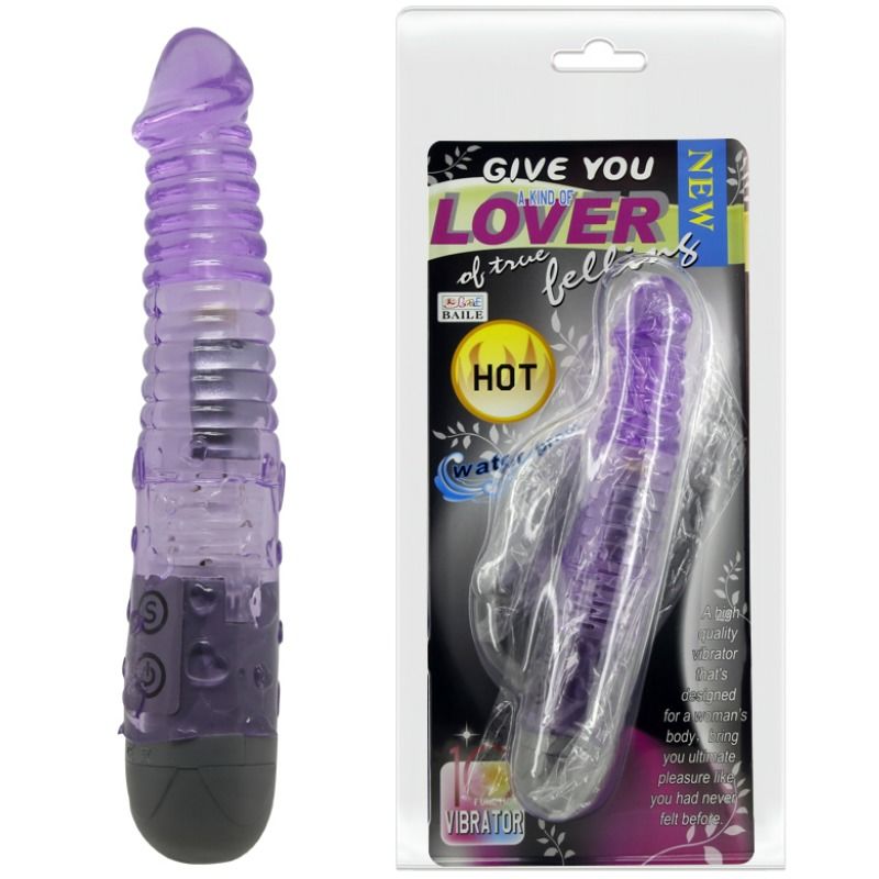 Vibrador BAILE Lilac Lover Multiorgasmático com eixo nodulado, destacando sua cor e design ergonómico.