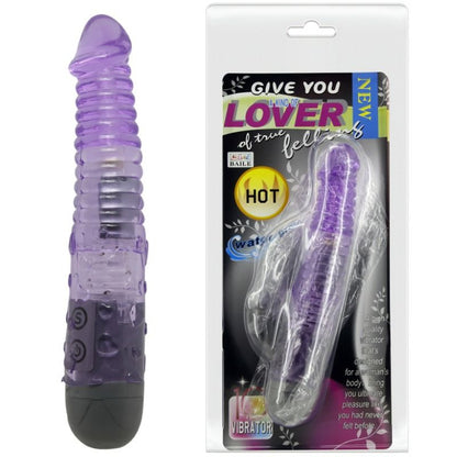 Vibrador BAILE Lilac Lover Multiorgasmático com eixo nodulado, destacando sua cor e design ergonómico.
