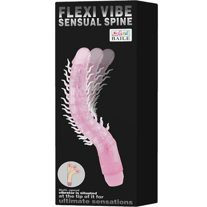 Close-up do Dildo Vibratório Flexível Dobrável Coluna Sensual BAILE 23.5 CM em cor lilás, mostrando detalhes da sua textura realista e forma ergonómica.