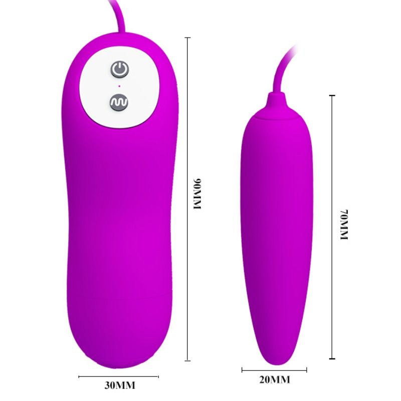 PRETTY LOVE Massageador Estimulador Harriet - Ovo vibratório de silicone supermacio com 12 funções.