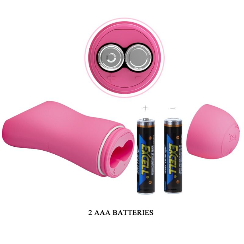 Pinças para mamilos vibratórias com eletrochoque fúcsia BAILE, close-up do design ajustável e vibrador