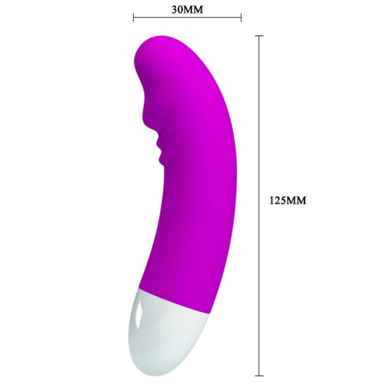 PRETTY LOVE Minivibrador Luther com 30 Modos de Vibração em silicone preto, portátil e recarregável.