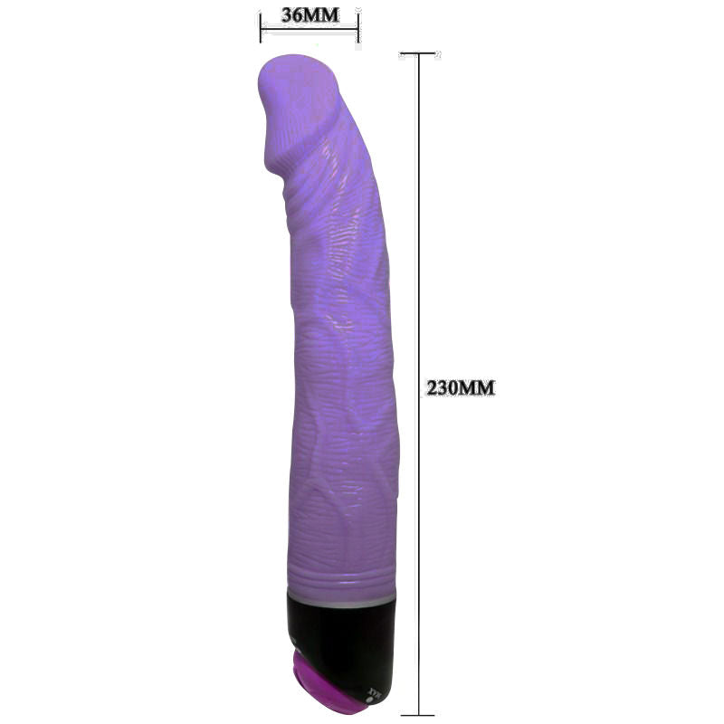 Vibrador Realístico Baile Adour Club 23 cm Lilás com textura e detalhes realistas.