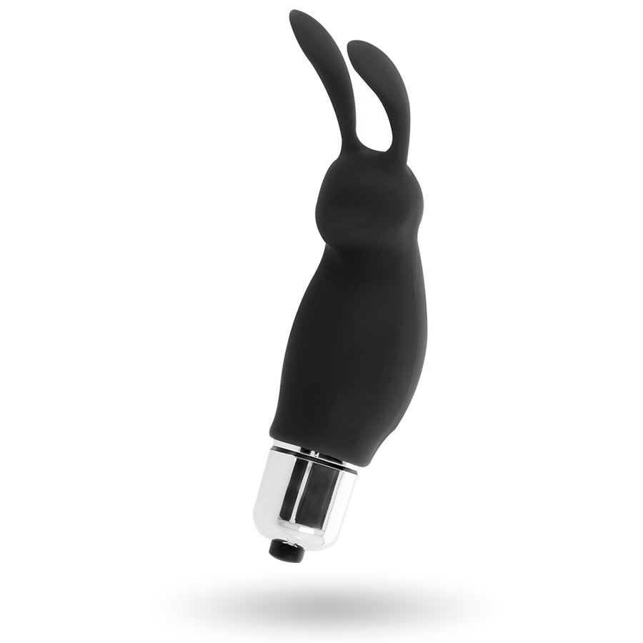 INTENSE Coelho Roger Preto, vibrador ergonómico para estimulação precisa