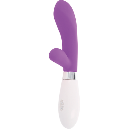 Close-up of the GLOSSY Massageador Coelho Jackson Roxo, highlighting its silicone texture and design for G-spot stimulation.