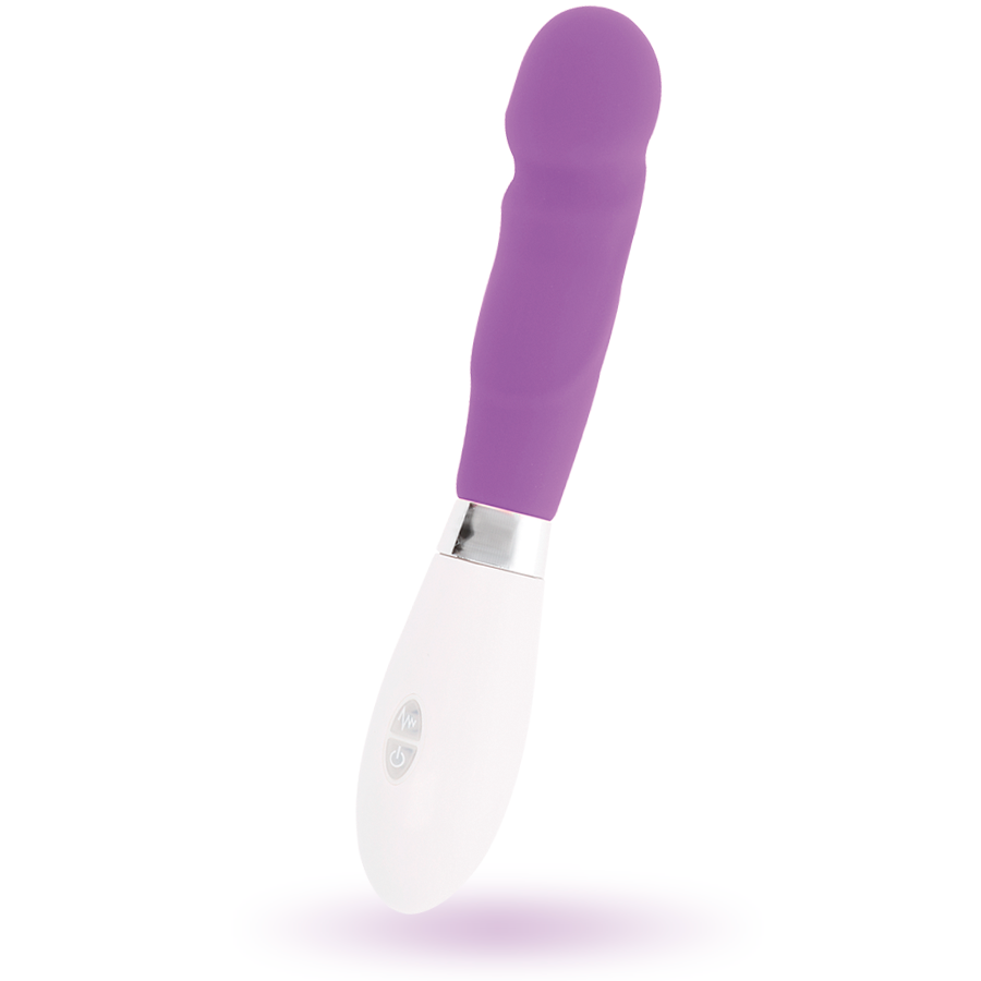 Vibrador GLOSSY Paul Realista Roxo com 10 funções para prazer feminino