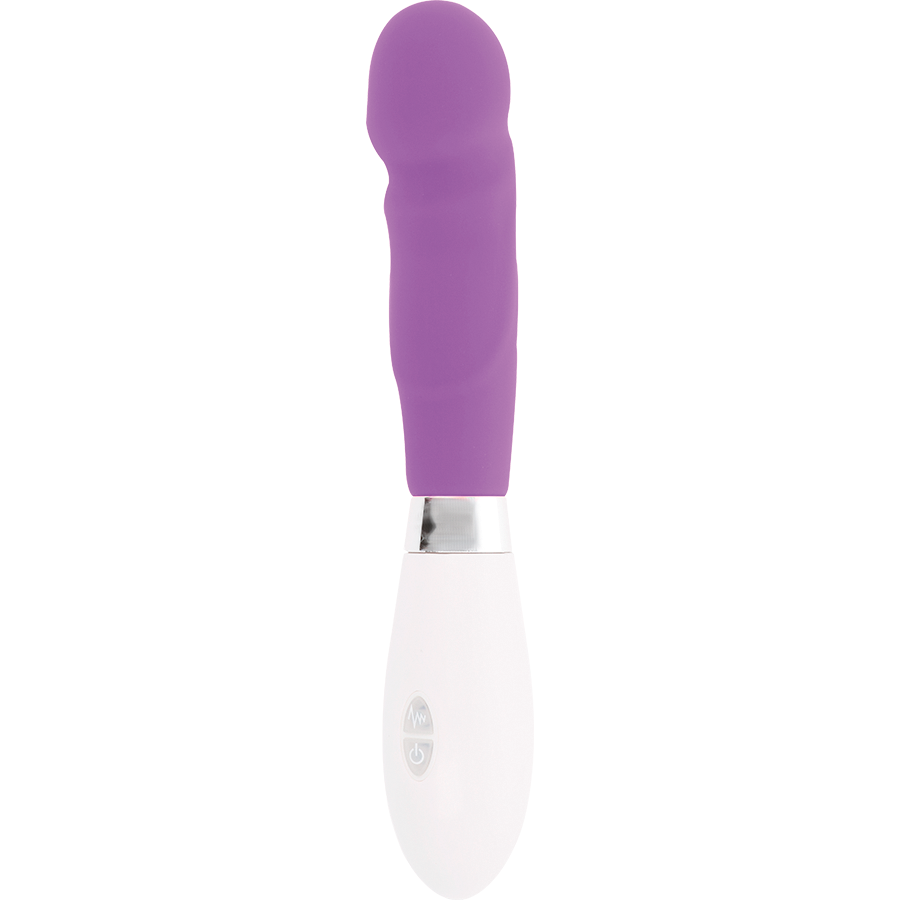 Vibrador GLOSSY Paul Realista Roxo com 10 funções para prazer feminino
