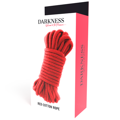 Corda Japonesa Darkness 5 metros vermelha para práticas de bondage e shibari.