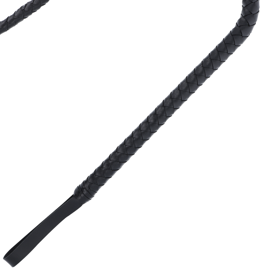 Chicote Bondage Darkness Preto 210cm para exploração BDSM e jogos sensoriais.