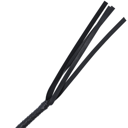 Chicote Bondage Darkness Preto 210cm para exploração BDSM e jogos sensoriais.