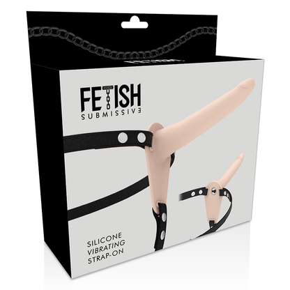 Vibrador com Arnês Fetish Submissive de silicone realista 15 cm, pronto para uso e prazer.