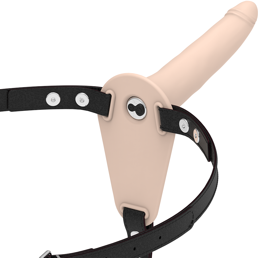 Vibrador com Arnês Fetish Submissive de silicone realista 15 cm, pronto para uso e prazer.