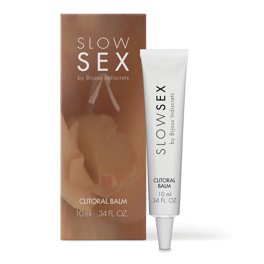 Frasco do Bálsamo Estimulante de Clítoris BIJOUX Slow Sex 10ml com efeito calor e aroma de coco