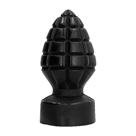 Plug anal ALL BLACK em formato de granada de 14cm para estimulação intensa.