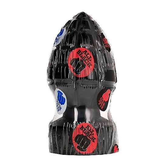 Plug anal ALL BLACK em formato de granada de 14cm para estimulação intensa.