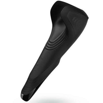 Close-up do masturbador Satisfyer Men Wand, mostrando seu design alado e textura de silicone.