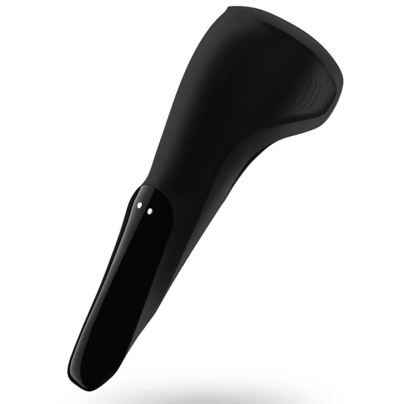 Close-up do masturbador Satisfyer Men Wand, mostrando seu design alado e textura de silicone.