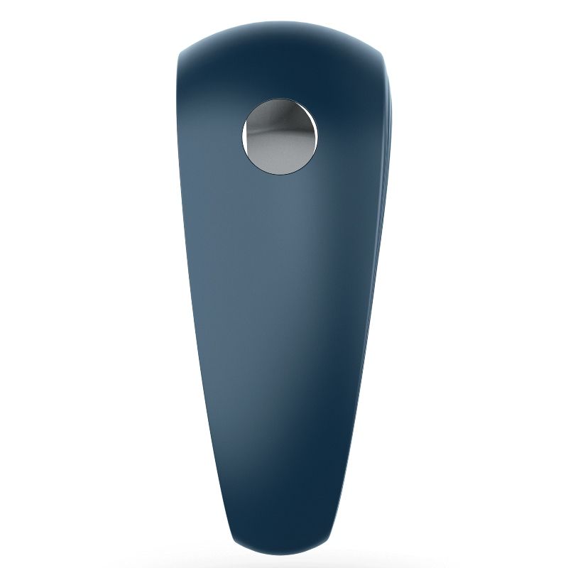 Anel vibrador Satisfyer 2 para estimulação peniana e clitoriana, feito de silicone azul e recarregável via USB.