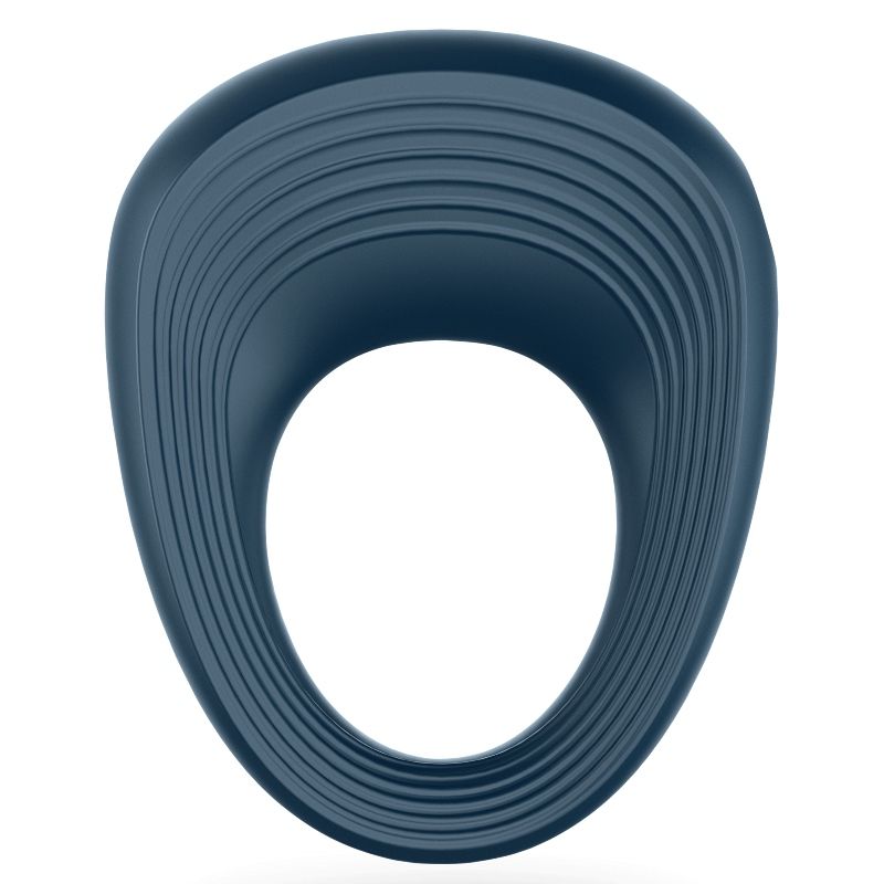 Anel vibrador Satisfyer 2 para estimulação peniana e clitoriana, feito de silicone azul e recarregável via USB.