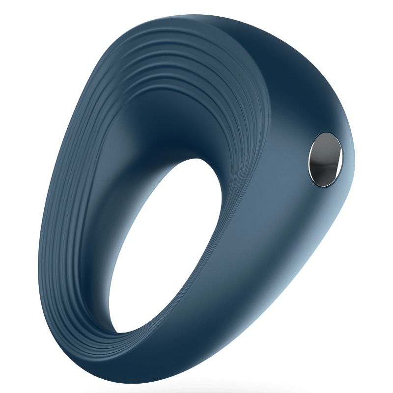 Anel vibrador Satisfyer 2 para estimulação peniana e clitoriana, feito de silicone azul e recarregável via USB.