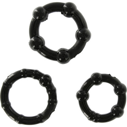 SIETE CREACIONES - SET DE TRES ANILLOS NEGROS PARA EL PENE