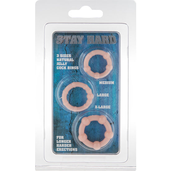 SIETE CREACIONES - SET DE TRES ANILLOS DE PIEL PARA EL PENE