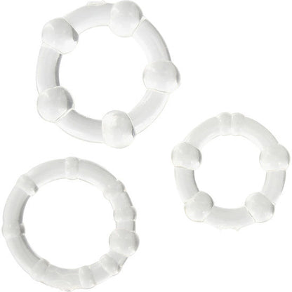 SIETE CREACIONES - SET DE TRES ANILLOS TRANSPARENTES PARA EL PENE