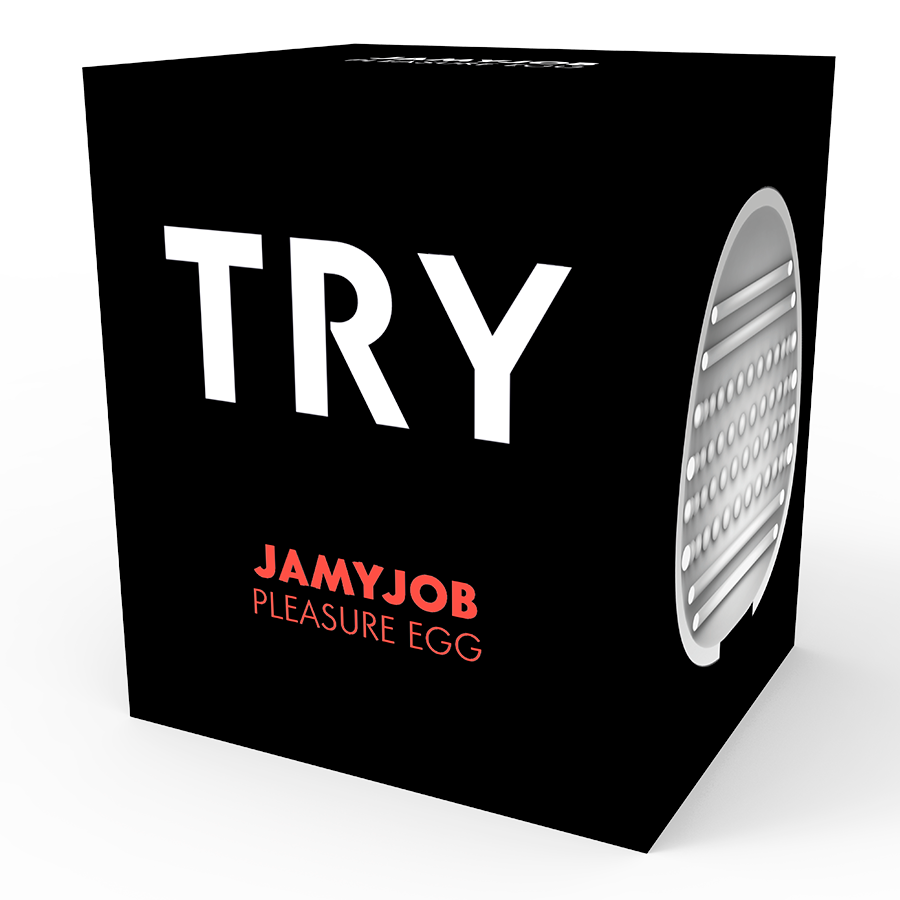 JAMYJOB Masturbador Egg Verso Discreto Textura Seda mostrando sua textura interna e formato compacto.