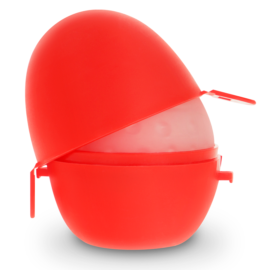 JAMYJOB Masturbador Egg Verso Discreto Textura Seda mostrando sua textura interna e formato compacto.