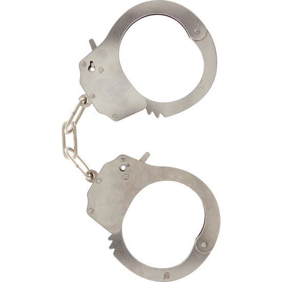 Punhos de metal TOYJOY com corrente e trava de segurança para experiências BDSM.