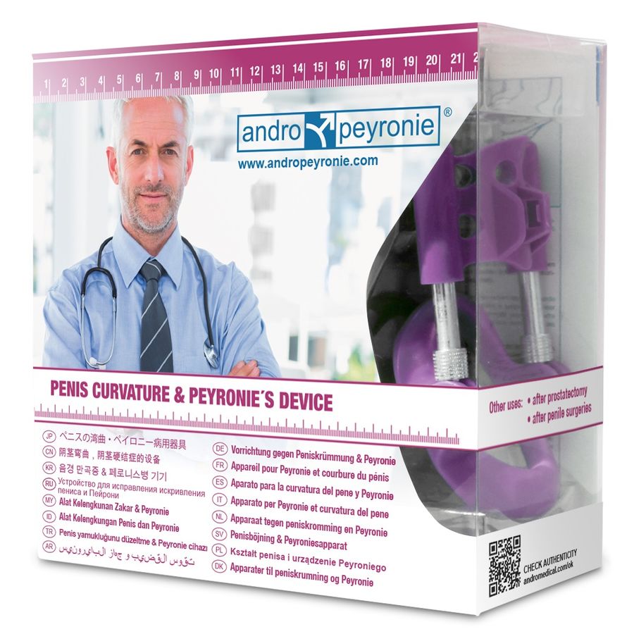 Dispositivo ANDROPEYRONIE para correção da curvatura peniana e tratamento da Doença de Peyronie.