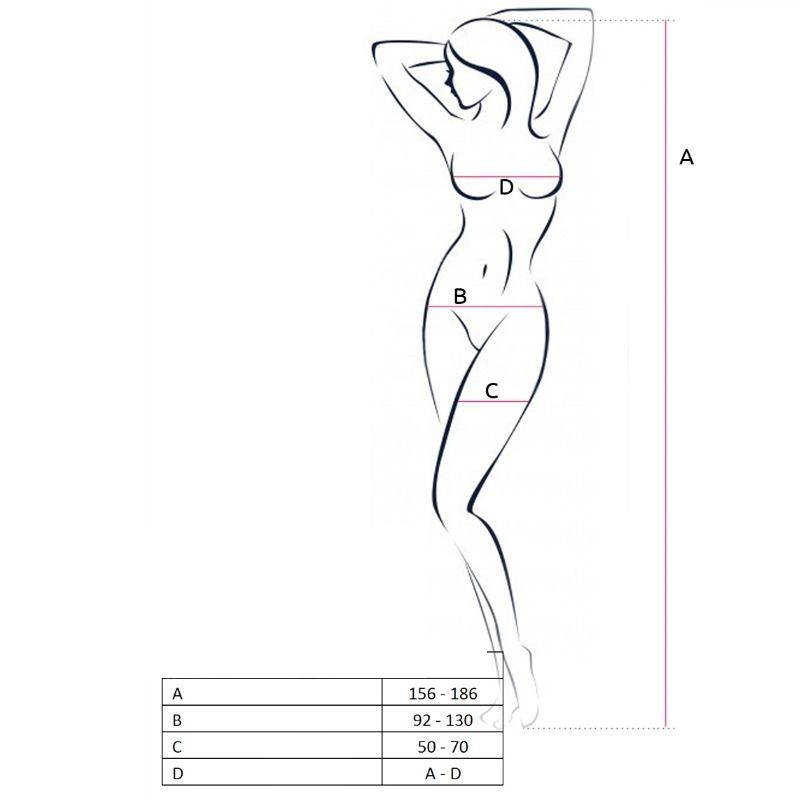 PASIÓN - BODYSTOCKING MUJER BS049 NEGRO TALLA ÚNICA
