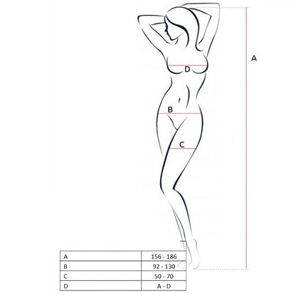 PASIÓN - BODYSTOCKING MUJER BS054 NEGRO TALLA ÚNICA