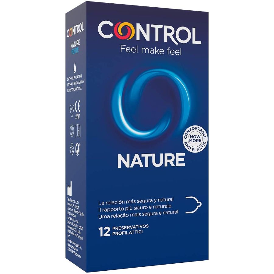 Detalhe dos Preservativos CONTROL Adapta Nature de látex natural.