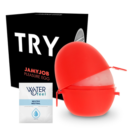 JAMYJOB Masturbador Egg Verso Discreto Textura Seda mostrando sua textura interna e formato compacto.