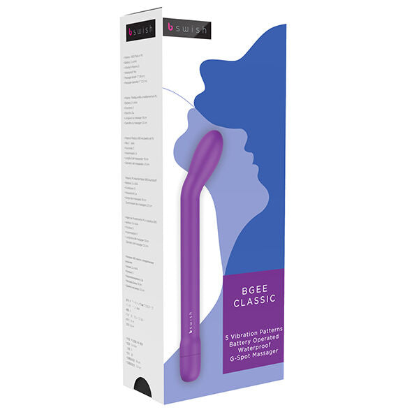 B SWISH Vibrador Ponto G Clássico Borgonha com design ergonómico e 5 funções de vibração.