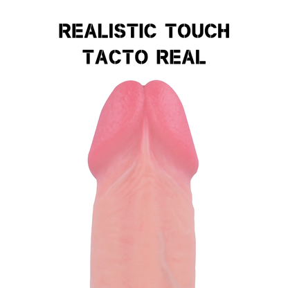 Dildo realista ROCKARMY Crusader Dual Density com ventosa, 21.5 cm, mostrando a textura e formato natural.
