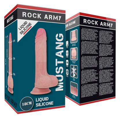 ROCKARMY Dildo Realista Mustang Silicone Líquido com ventosa