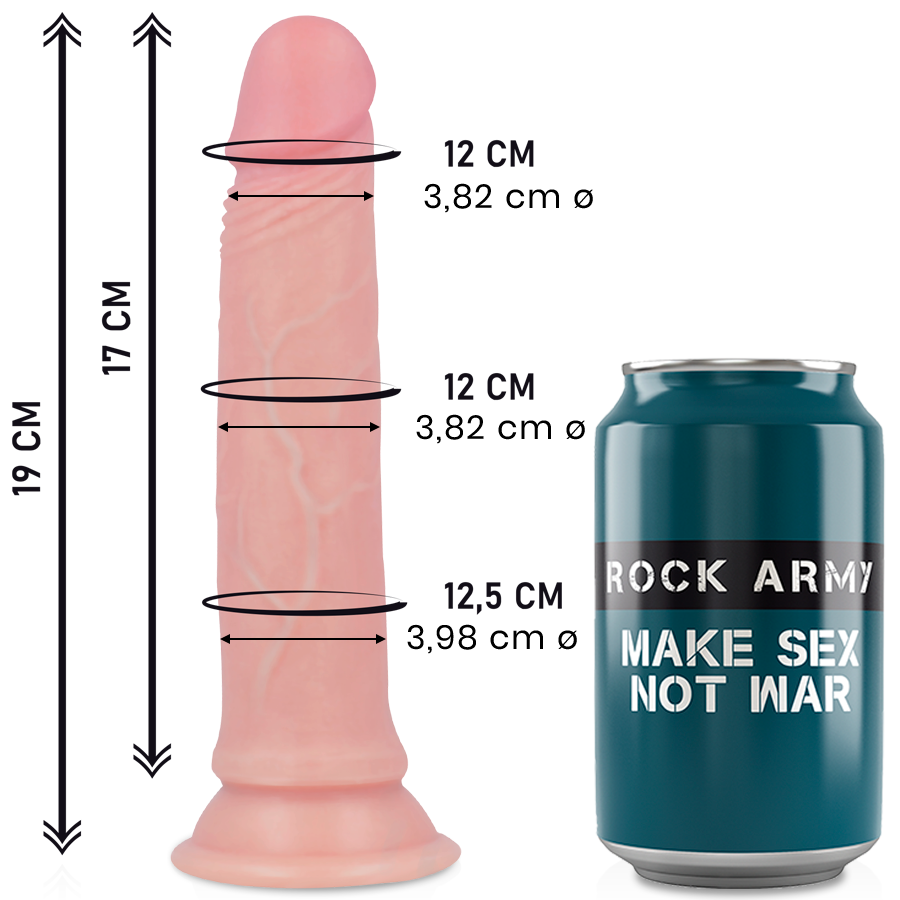 ROCKARMY Dildo Realista Silicone Líquido Avenger com base ventosa e 19 cm