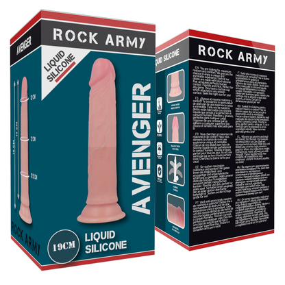 ROCKARMY Dildo Realista Silicone Líquido Avenger com base ventosa e 19 cm