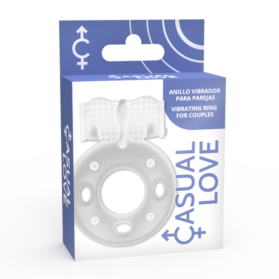 Anel Vibratório Transparente CASUAL LOVE com design ergonómico e estimulador clitoriano