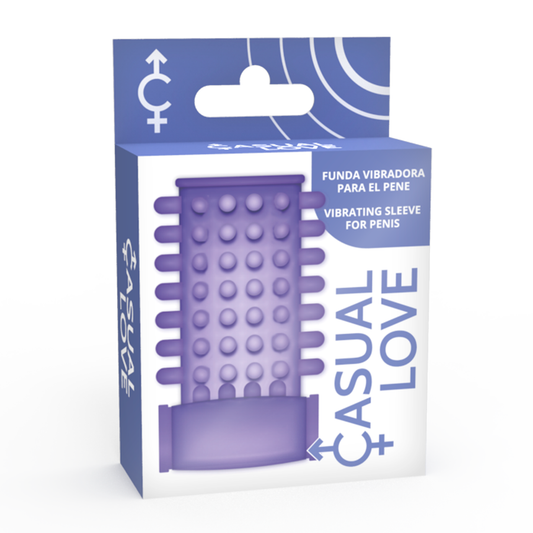 Anel vibrador para pénis Casual Love Lilás, com detalhes da textura e características vibratórias.