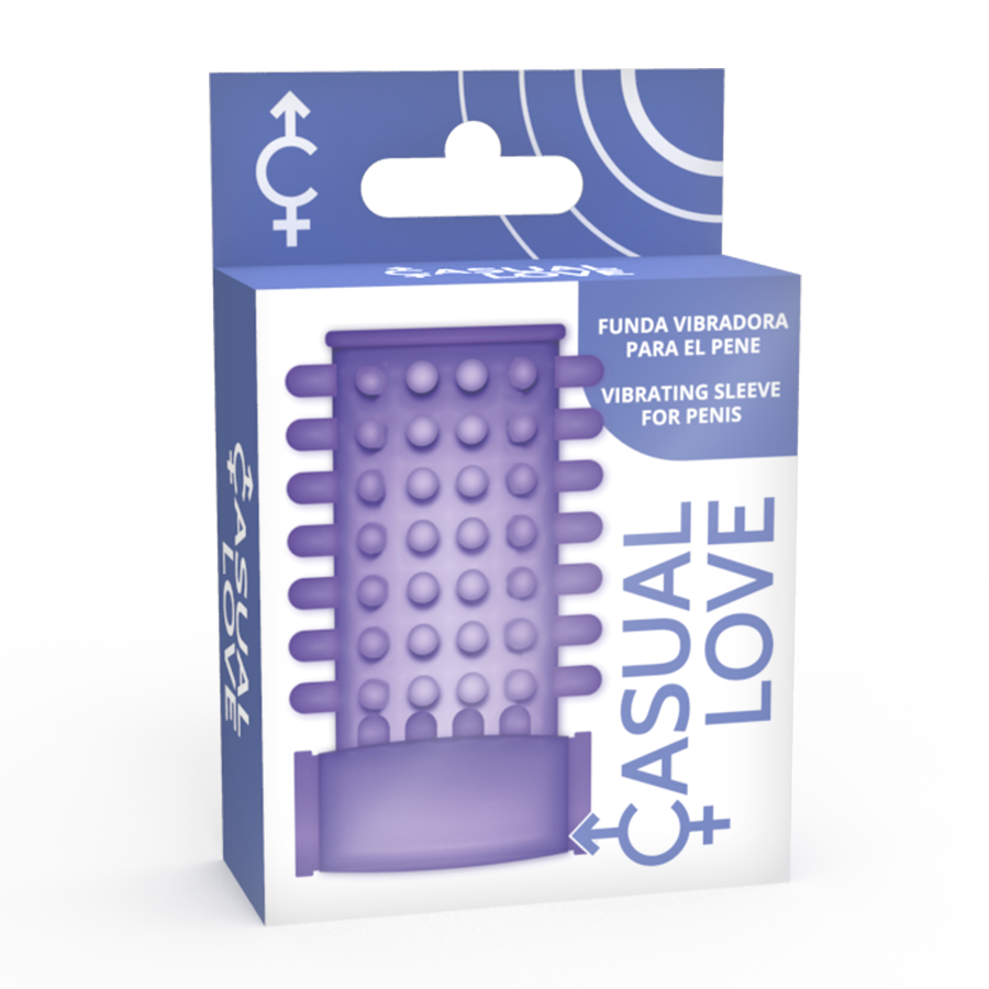 Anel vibrador para pénis Casual Love Lilás, com detalhes da textura e características vibratórias.
