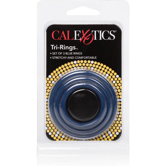 Anillos Peneanos Triples Ajustables de Silicona Azul