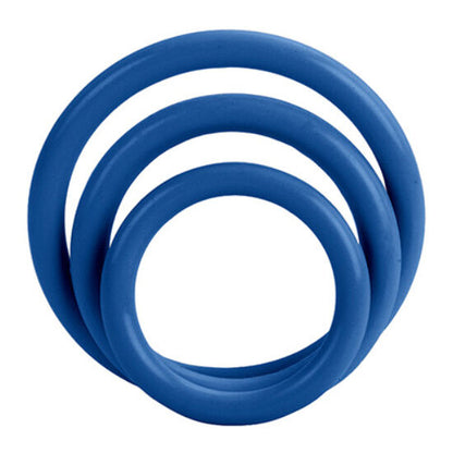Anillos Peneanos Triples Ajustables de Silicona Azul