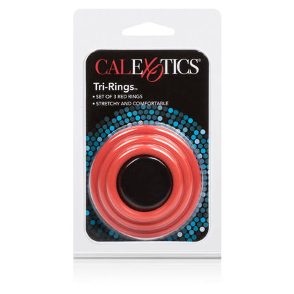 Juego de Anillos para el Pene Triples de Silicona Roja